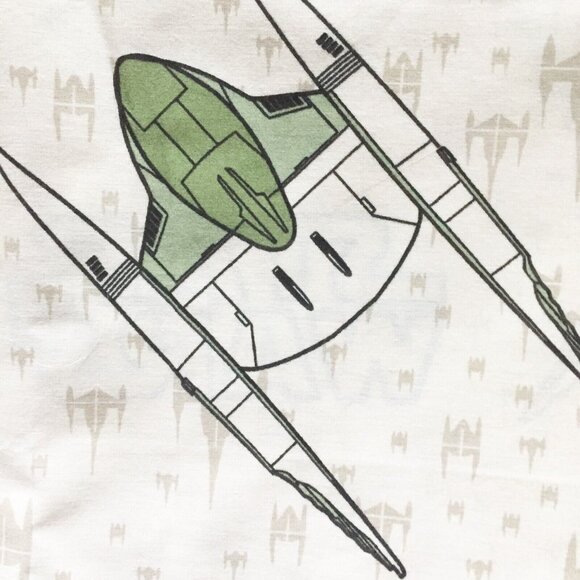 Vintage 1999 Star Wars Twin Sheet Set – N-1 Naboo Starfighter + Pillowcase NOS - Picture 5 of 9